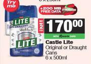 Castle Lite Original Or Draught Cans-For Any 2 x 6 x 500ml