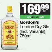 Gordon's London Dry Gin (Incl Variants)-750ml