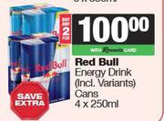 Red Bull Energy Drink (Incl Variants) Cans-For Any 2 x 4 x 250ml