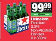 Heineken Premium 0.0% Non-Alcoholic Handies-6 x 330ml Per Pack