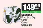 Savanna Premium Dry Cider Cans-6 x 500ml Per Pack