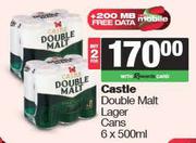 Castle Double Malt Lager Cans-For 2 x 6 x 500ml