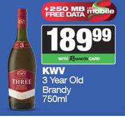 KWV 3 Year Old Brandy-750ml