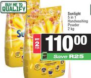 Sunlight 5 in 1 Hand Washing Powder-For 2 x 2kg 