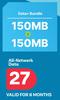 All Network Data-150MB + 150MB