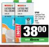 Spar Lactose Free Full Cream Or 2% Low Fat Milk-For Any 2 x 1Ltr