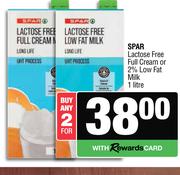 Spar Lactose Free Full Cream Or 2% Low Fat Milk-For Any 2 x 1Ltr