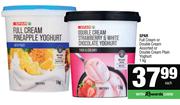 Spar Full Cream Or Double Cream Assorted Or Double Cream Plain Yoghurt-1kg Each