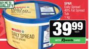 Spar Daily Spread 40% Fat Spread Tub-1kg Each