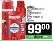 Old Spice Aerosol Or Shower Gel 400ml Or Stick Deodorant 50ml Or Anti-Perspirant Gel 70ml-For Any 2