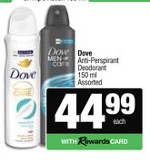 Dove Anti-Perspirant Deodorant Assorted-150ml