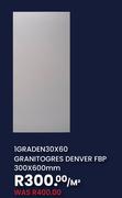 1Graden 30 x 60 Granitogers Denver FBP 300 x 600mm-Per M²
