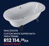 1MAC205339 Clifton White Slipper Bath 1680 x 700mm-Each