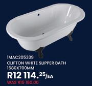 1MAC205339 Clifton White Slipper Bath 1680 x 700mm-Each