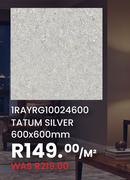 Tatum Silver 600 x 600mm 1RAYRG10024600-Per Sqm