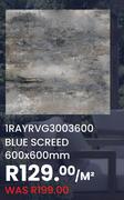 Blue Screed 600 x 600mm 1RAYRVG3003600-Per Sqm