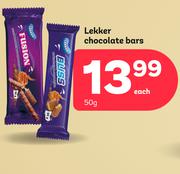 Lekker Chocolate Bars-50g Each