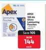 Apex 100 A4 Gloss Laminating Pouches 330577
