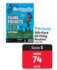 Butterfly 100 Pack A4 Filing Pockets 256726
