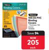 Fellowes 100 A4 PVC Binding Covers 163888