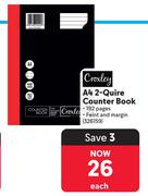 Croxley A4 2 Quire Counter Book 326159