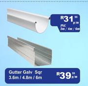 Gutter (Galvanised Sqr) 3.6m/4.8m/6m-Per m