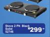 Stove 2 Plate Black Solid 52746