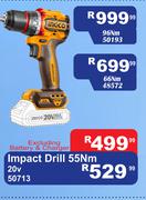 Ingco Impact Drill 55Nm 20V 50713
