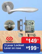 3 Lever Lockset Lever On Rose