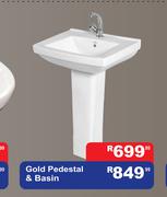 Gold Pedestal & Basin