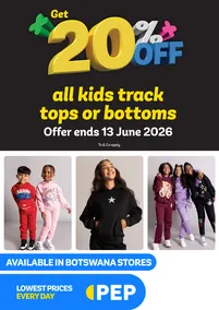 PEP Botswana : Get 20% Off Tracksuits (27 May - 13 June 2026)