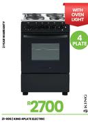 King 4 Plate Electric 21-606
