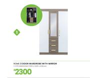 Rome Bedroom 3 Door Wardrobe With Mirror 1950 x 1200 x 420mm 1-275