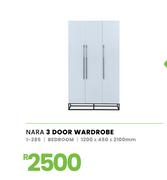 Nara Bedroom 3 Door Wardrobe 1200 x 450 x 2100mm 1-285