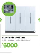 Nara Bedroom 6 Door Wardrobe 2400 x 450 x 2100mm 1-283