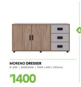 Moreno Bedroom Dresser 1508 x 455 x 743mm 8-495