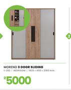 Moreno 3 Door Sliding Bedroom 1825 x 450 x 2160mm 1-282