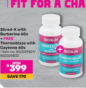 Bioslim Shred-X With Berberine 60s + Free Thermoblaze With Cayenne 60s