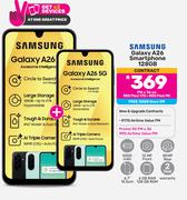 2 x Samsung Galaxy A26 128GB Smartphone-On Red Flexi 170 + Red Flexi 90