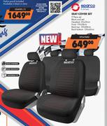 Sparco 9 Piece Seat Cover Set In Black & Red SPS476RD