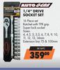 Auto Gear 1/4" Drive Socket Set 16 Piece Set SK16PC