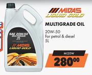 Midas Liquid Gold Multigrade Oil 20W-50 MI20W-5L