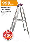 Afriladder 1.8m 6 Step Stepladder