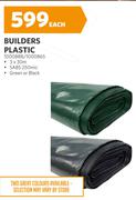 Builders Plastic 3 x 30m In Green or Black-Each