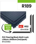 PVC Flooring Black Multi Lock L50cm x W50cm (1Sqm/Pack) 81423582