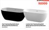 Zoe/Luximo Freestanding Bath Black Or White W144cm x D75cm x H58.5cm 81474331