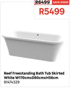 Reef Freestanding Bath Tub Skirted White W170cm x D80cm x H56cm 81474329