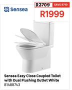 Sensea Easy Close Coupled Toilet With Dual Flushing Outlet White 81488743