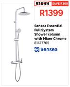 Sensea Eseential Full System Shower Column With Mixer Chrome 81477765