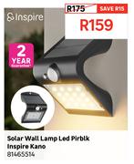 Inspire Kano Solar Wall Lamp LED Pirblk 81465514